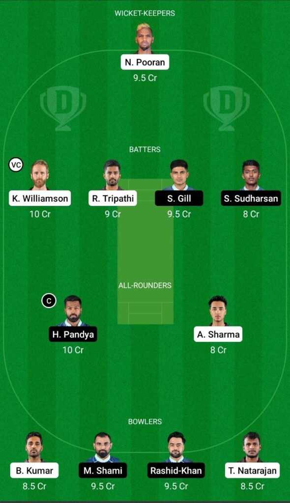 SRH vs GT Dream11 Team