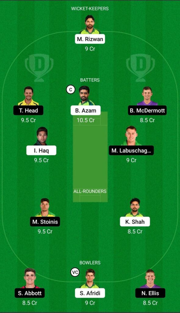 PAK vs AUS Dream11 Team