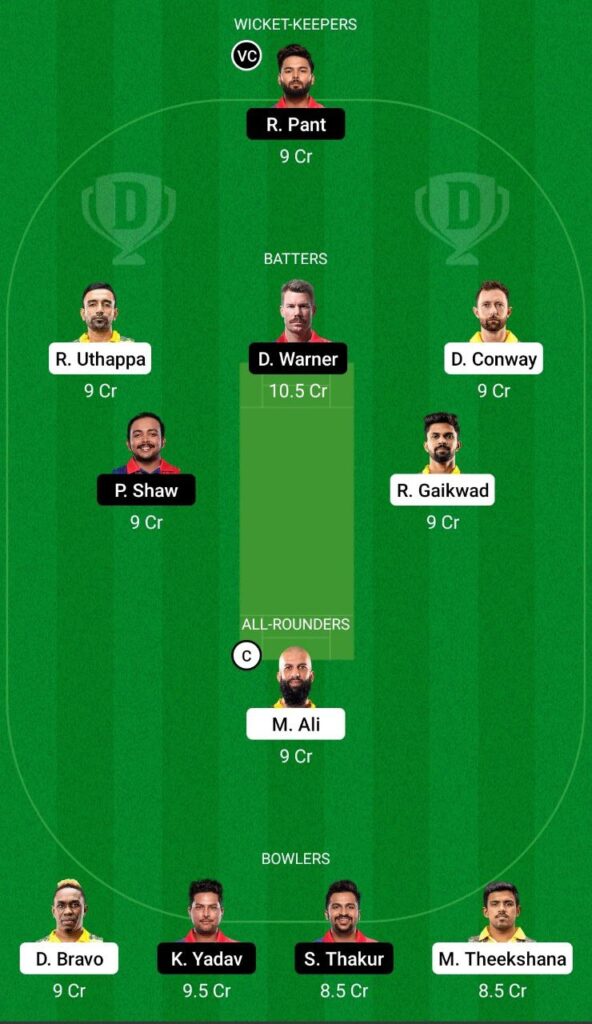 CSK vs DC Dream11 Team