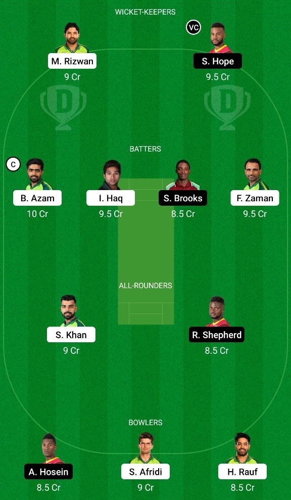 PAK vs WI Dream11 Team